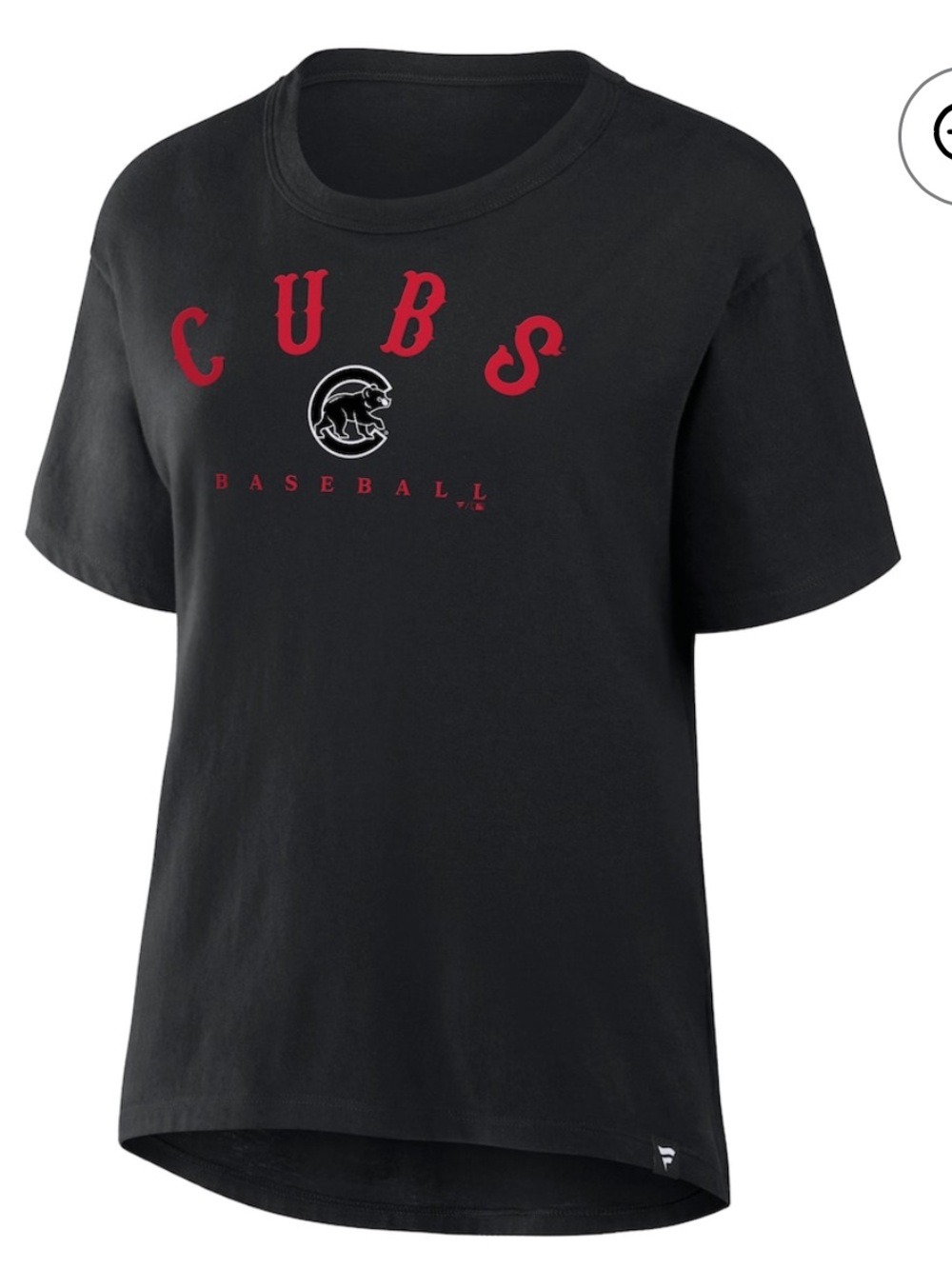 Fanatics Black Cubs Baseball Short-Sleeve Tee with Red Graphics
